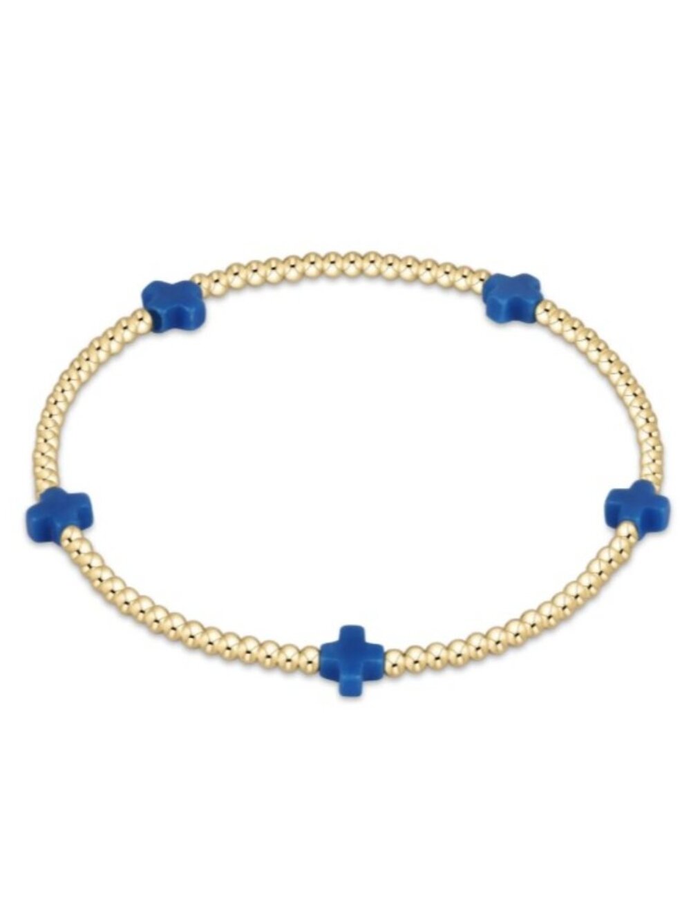 New Enewton Signature Cobalt Blue Small Crosses 14kt Gold-filled 2mm Bracelet